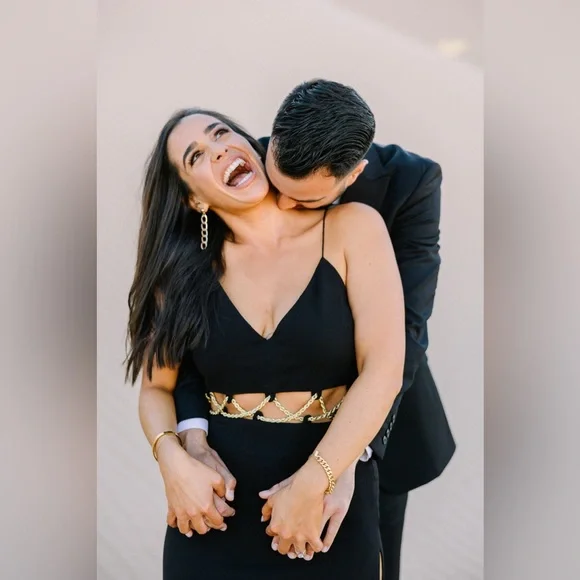 Meshki Gold Chain Maxi Dress - Black, Formal - Picture 3 of 4